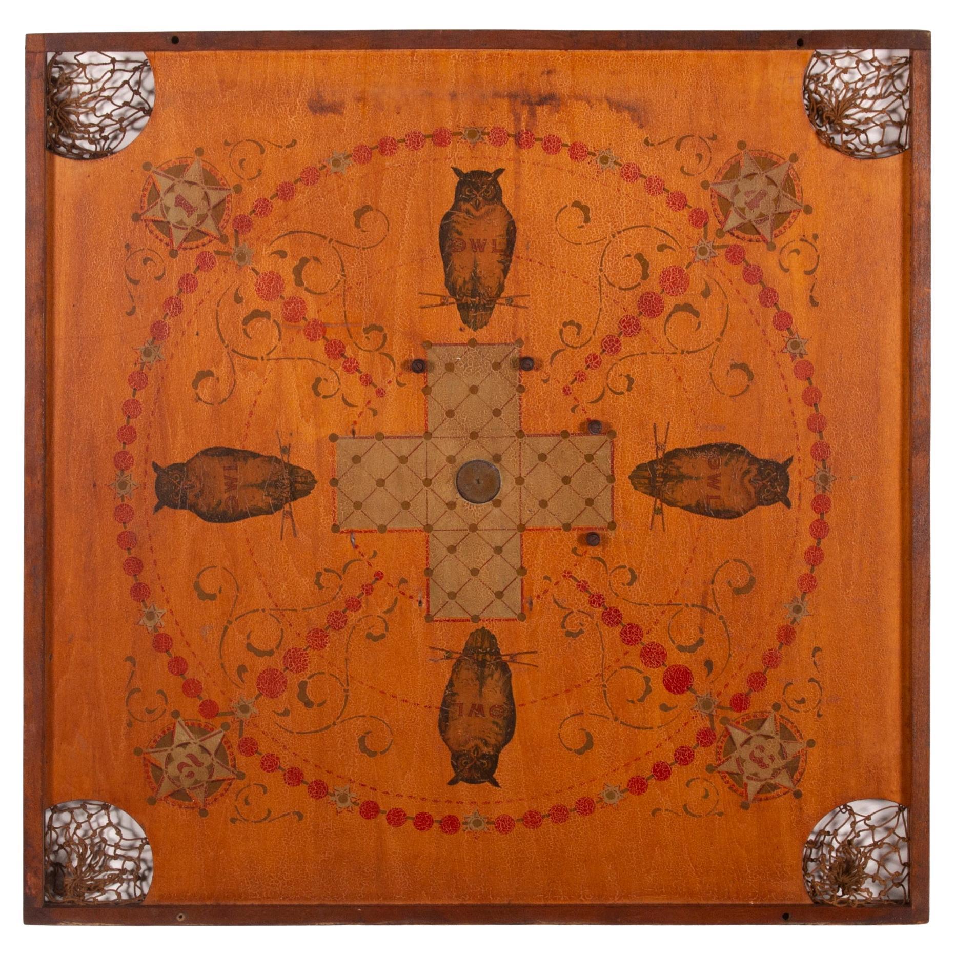 "The Owl Gameboard NO. 1" Patented by Edward Mikkelson ca 1901