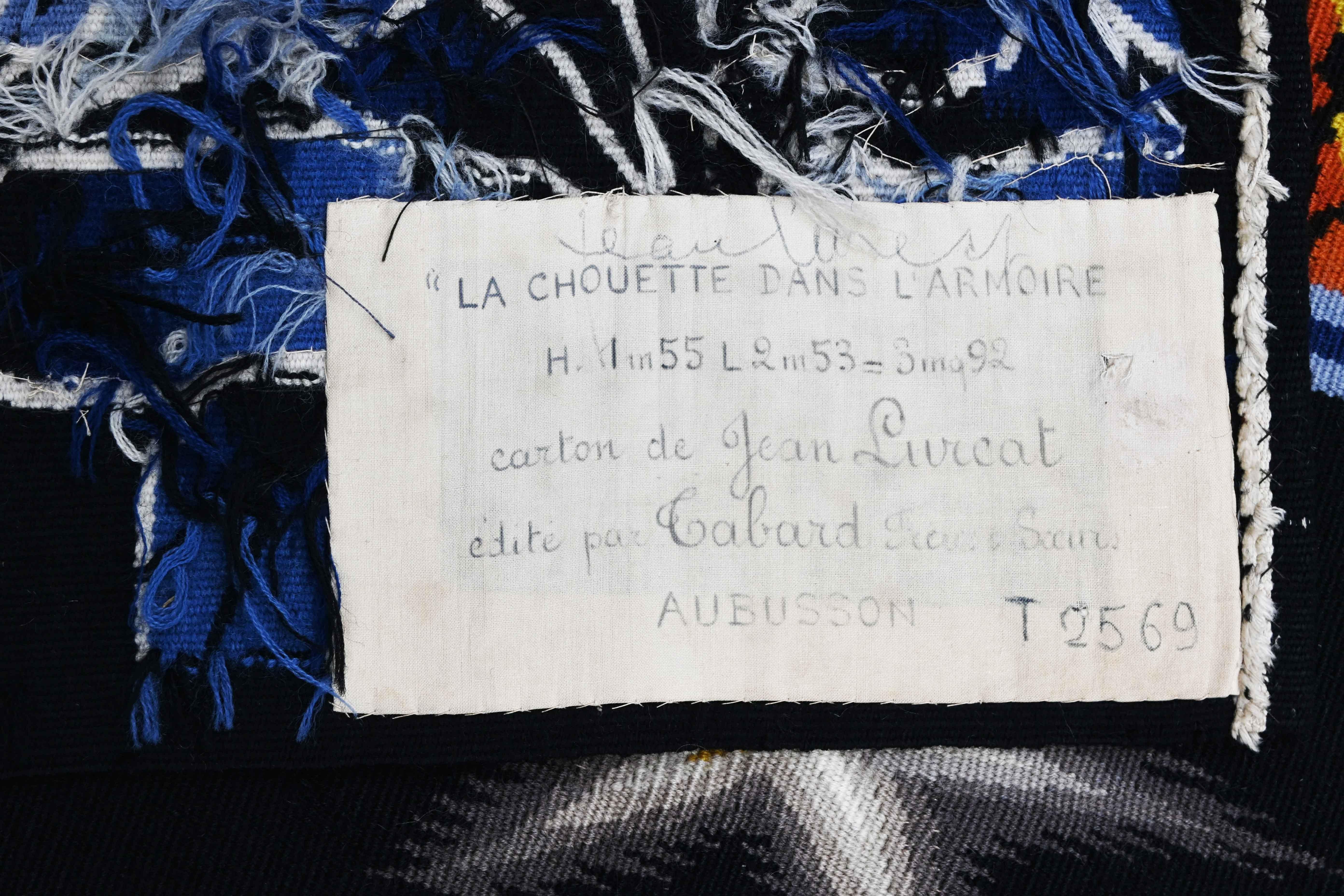 THE OWL IN THE CUPBOARD, Jean Lurçat - Freznch Tapestry TABARD Aubusson - N 1553 For Sale 5