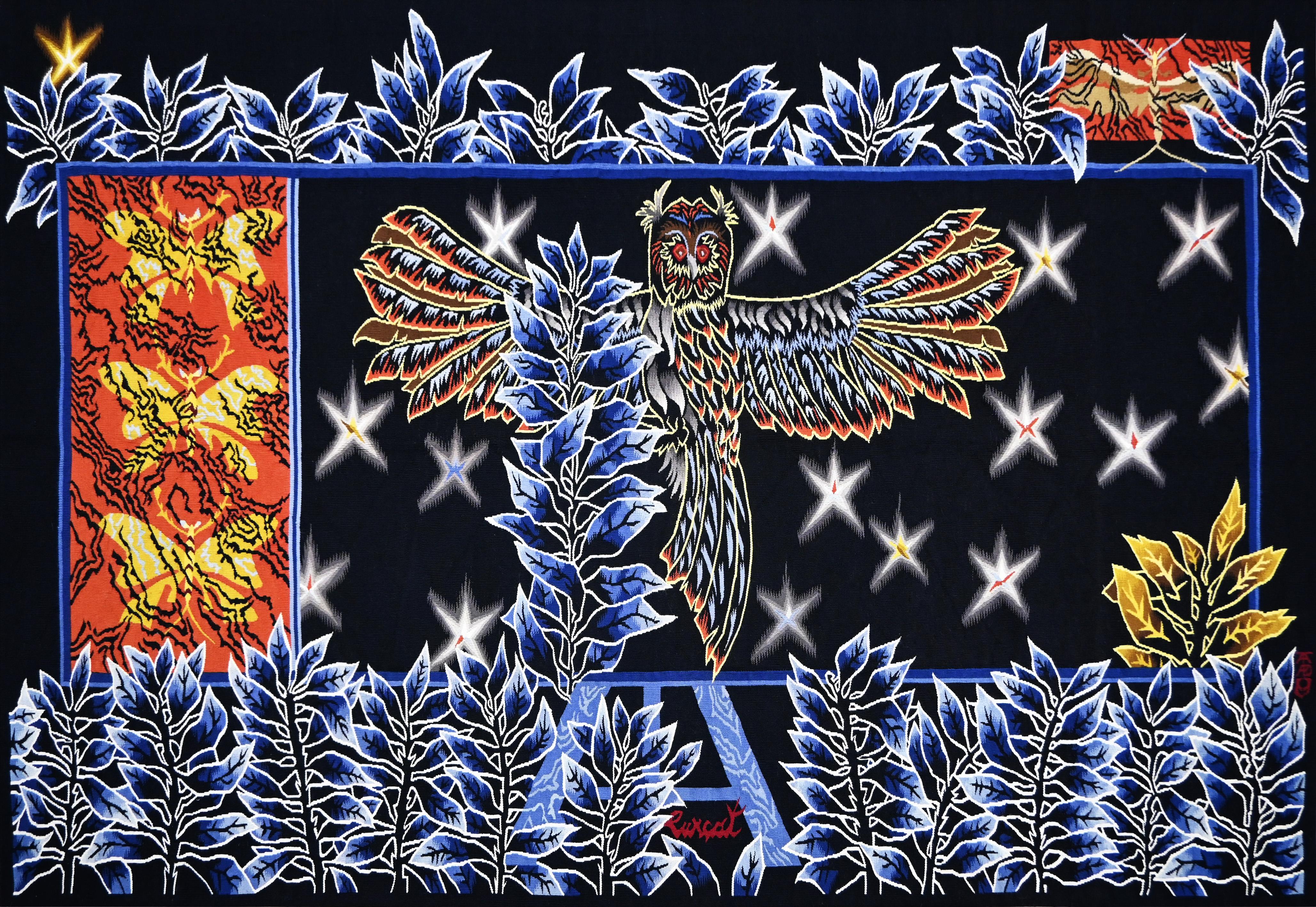 THE OWL IN THE CUPBOARD, Jean Lurçat - Freznch Tapestry TABARD Aubusson - N 1553 For Sale 7