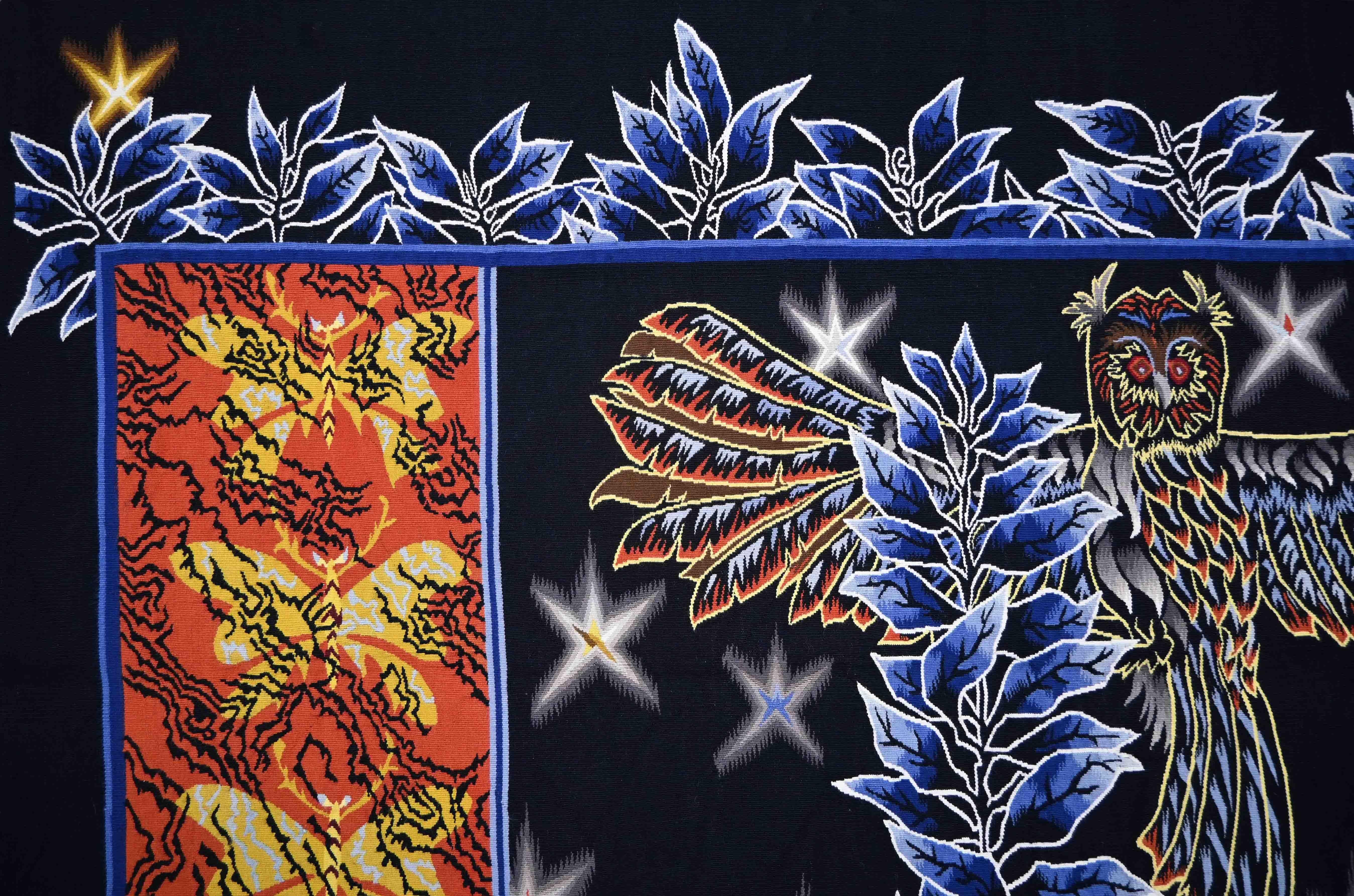 THE OWL IN THE CUPBOARD, Jean Lurçat - Freznch Tapestry TABARD Aubusson - N 1553 In Excellent Condition For Sale In Paris, FR