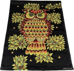 The Owl Wall Tapestry - Alain Cornic Aubusson
