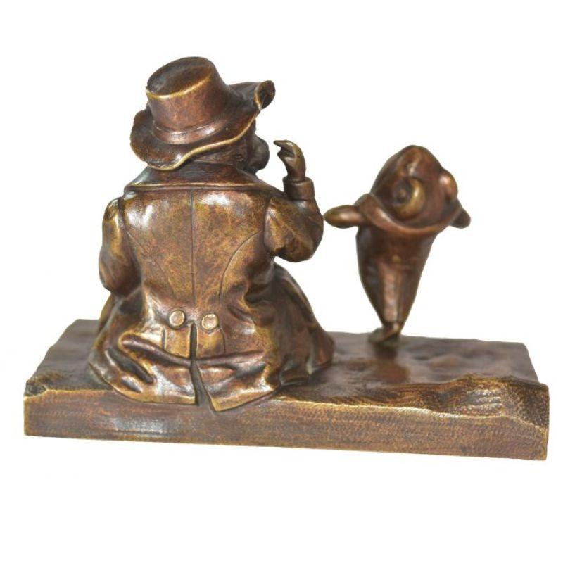 Bronze Le bœuf et la grenouille, bronze du XIXe siècle en vente