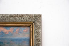 The painting "Boats on the shore", Scandinavie, début du XXe siècle