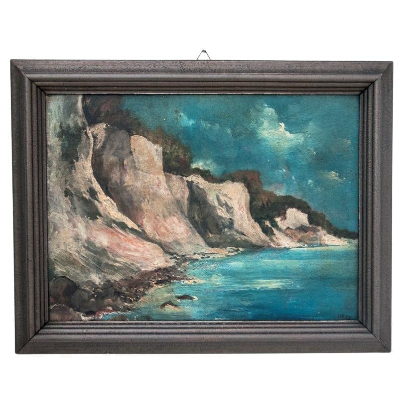 The painting "Cliff", Scandinavia, early XXcentury For Sale