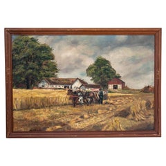 The painting "Harvest". Denmark, early XX century