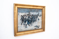 The painting "March of soldiers". signed