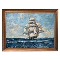 The painting "Sailing ship on the high seas". early XX century