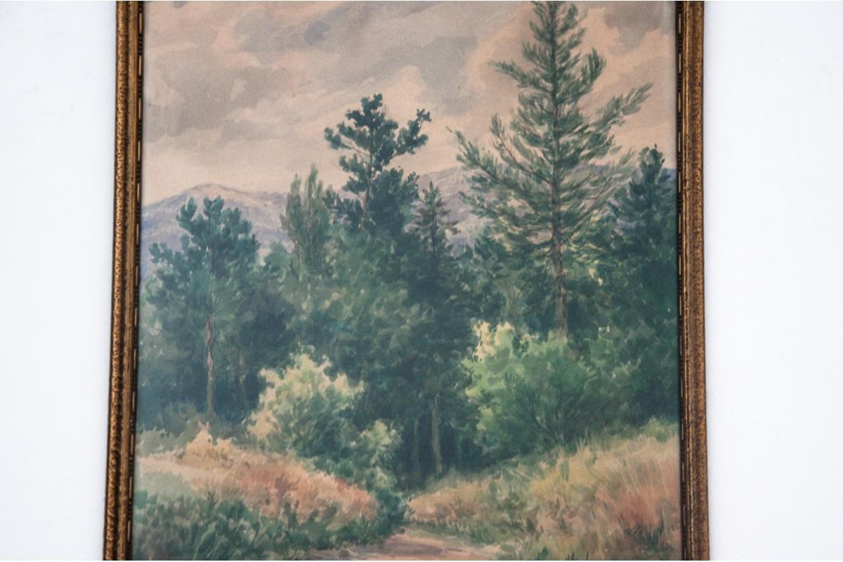 Das Gemälde „Die Straße zum Wald“. (Sonstiges) im Angebot