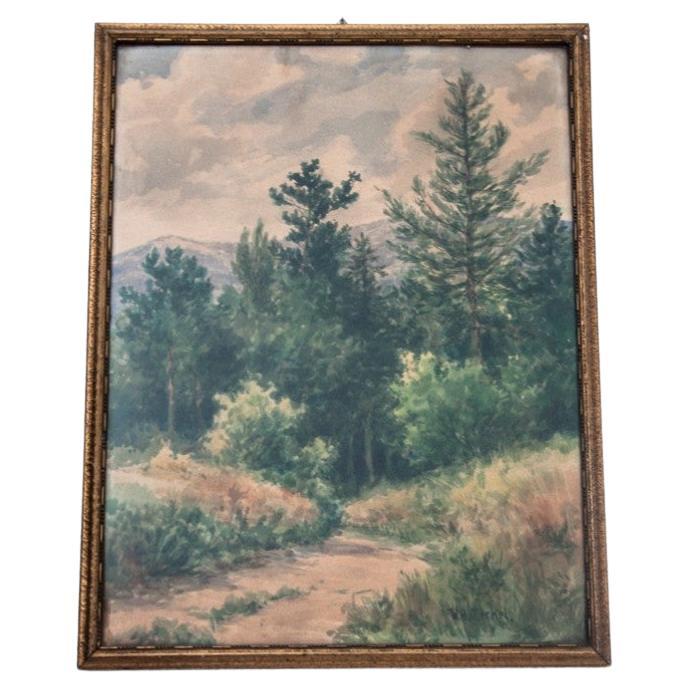 Das Gemälde „Die Straße zum Wald“. im Angebot