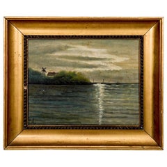 Painting "View of the Bay", Scandinavia, Early 20th Century