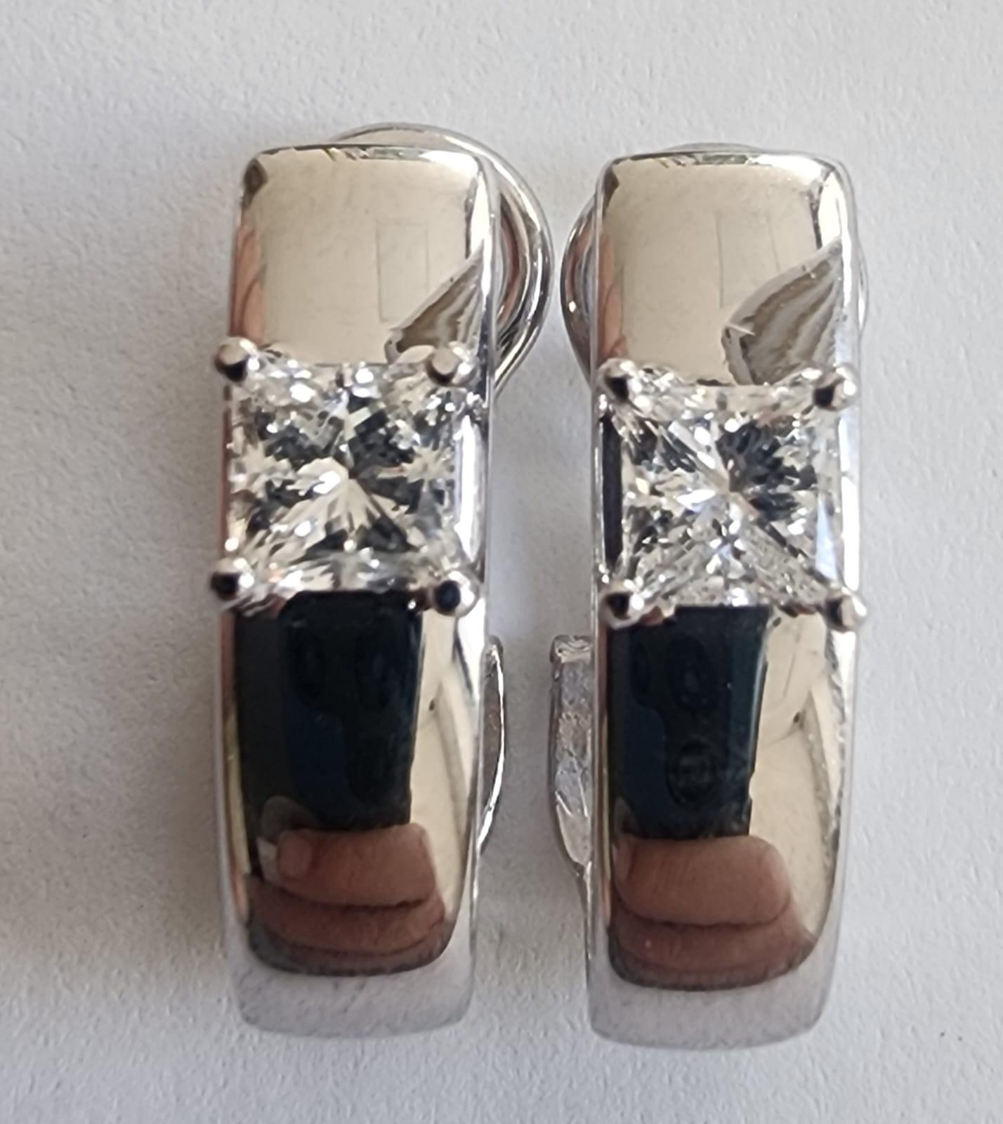 Princess Cut The Pair of Classic Earrings For Sale