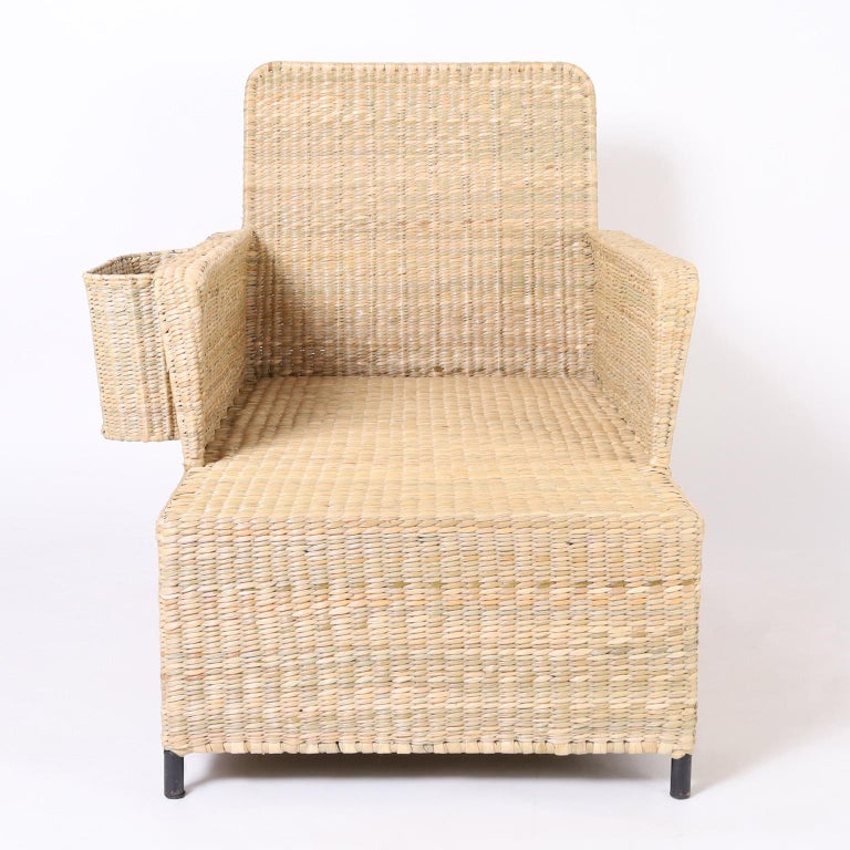 The Palm Beach Chaise Lounge with Magazine Racks from the FS Flores Collection For Sale at 1stDibs