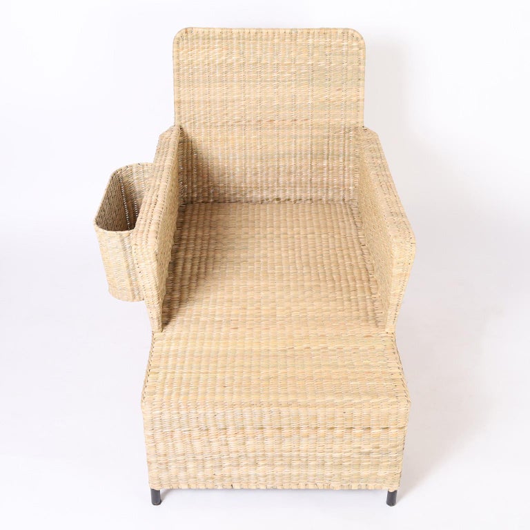 The Palm Beach Chaise Lounge with Magazine Racks from the FS Flores Collection For Sale at 1stDibs