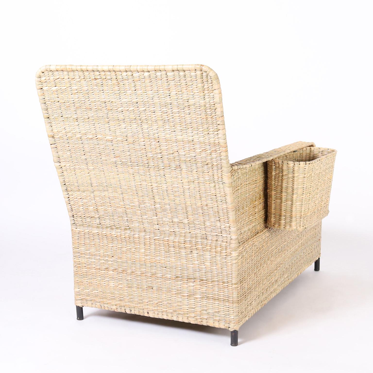 Contemporary The Palm Beach Chaise Lounge with Magazine Racks from the FS Flores Collection For Sale