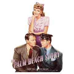 Vintage The Palm Beach Story 1980s German A1 Film Poster