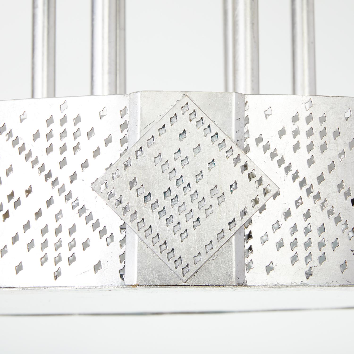 Plafonnier Palmyra I de David Duncan:: Laiton:: Finition Feuille d'Aluminium:: Nouveau Neuf - En vente à New York, NY