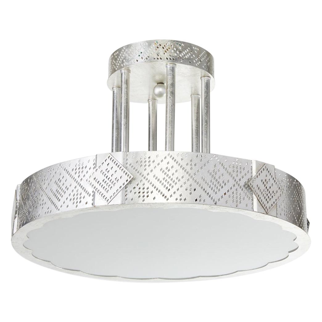 Palmyra I Ceiling Light by David Duncan, Brass, Aluminum Leaf Finish, New For Sale