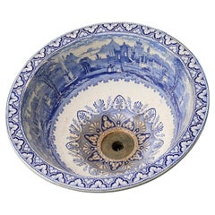 ‘The Panorama’ Victorian Blue & White Transfer Print Sink