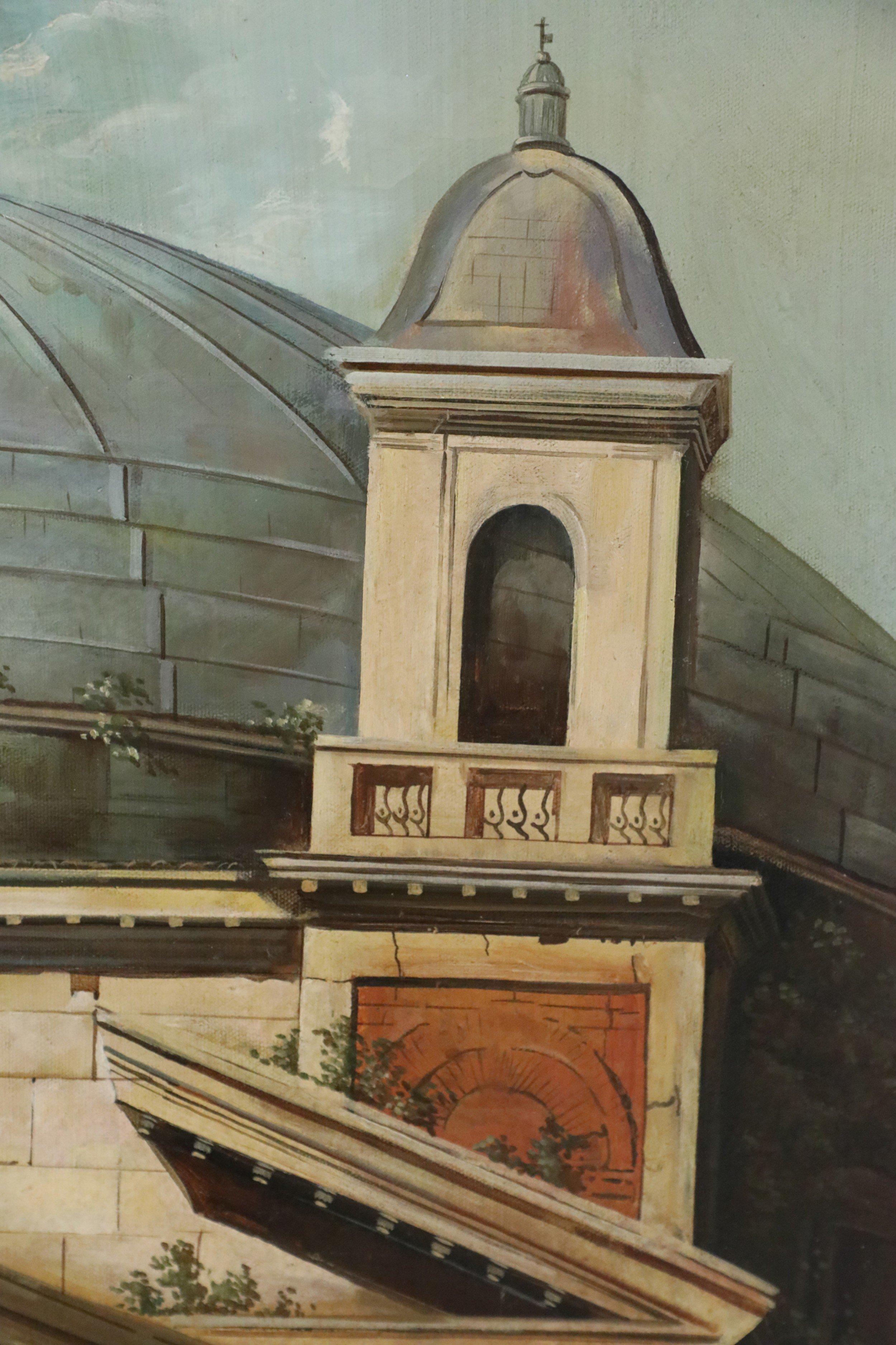 Il Pantheon nella Roma del XVIII secolo Pittura a olio su tela in vendita 3