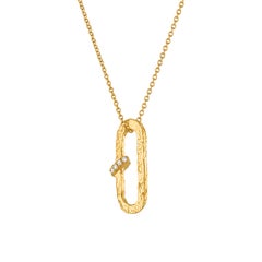 The Paperclip Diamond Necklace in 22k Gold