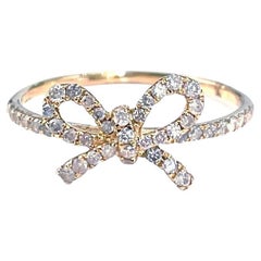 "The Papillan" Diamond Bow Ring Yellow Gold