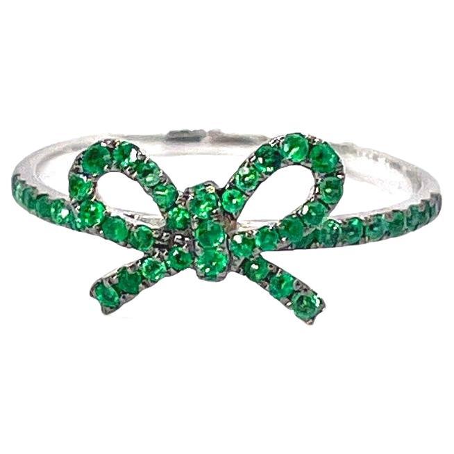 "The Papillan" Emerald Bow Ring For Sale