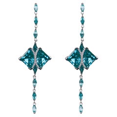 Paraiba Eagle Ray Earrings, Limited Edition 10 Karat