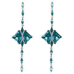 The Paraiba Eagle Ray Earrings, Limited Edition, 10kt White Gold