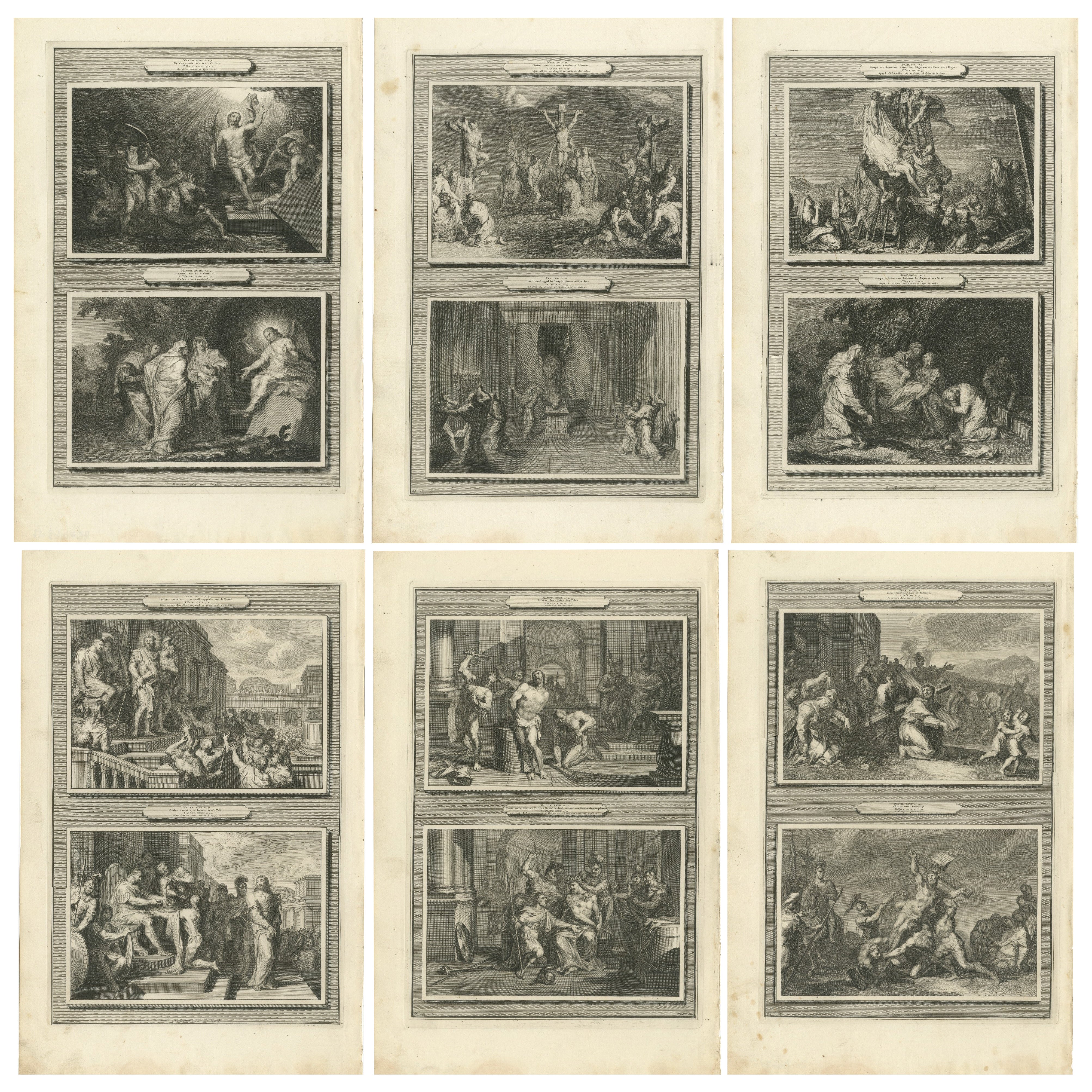 La Passion du Christ - Douze scènes dramatiques, gravures de Pieter Mortier, c1700