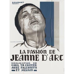 Vintage The Passion of Joan of Arc R1978 French Grande Film Poster