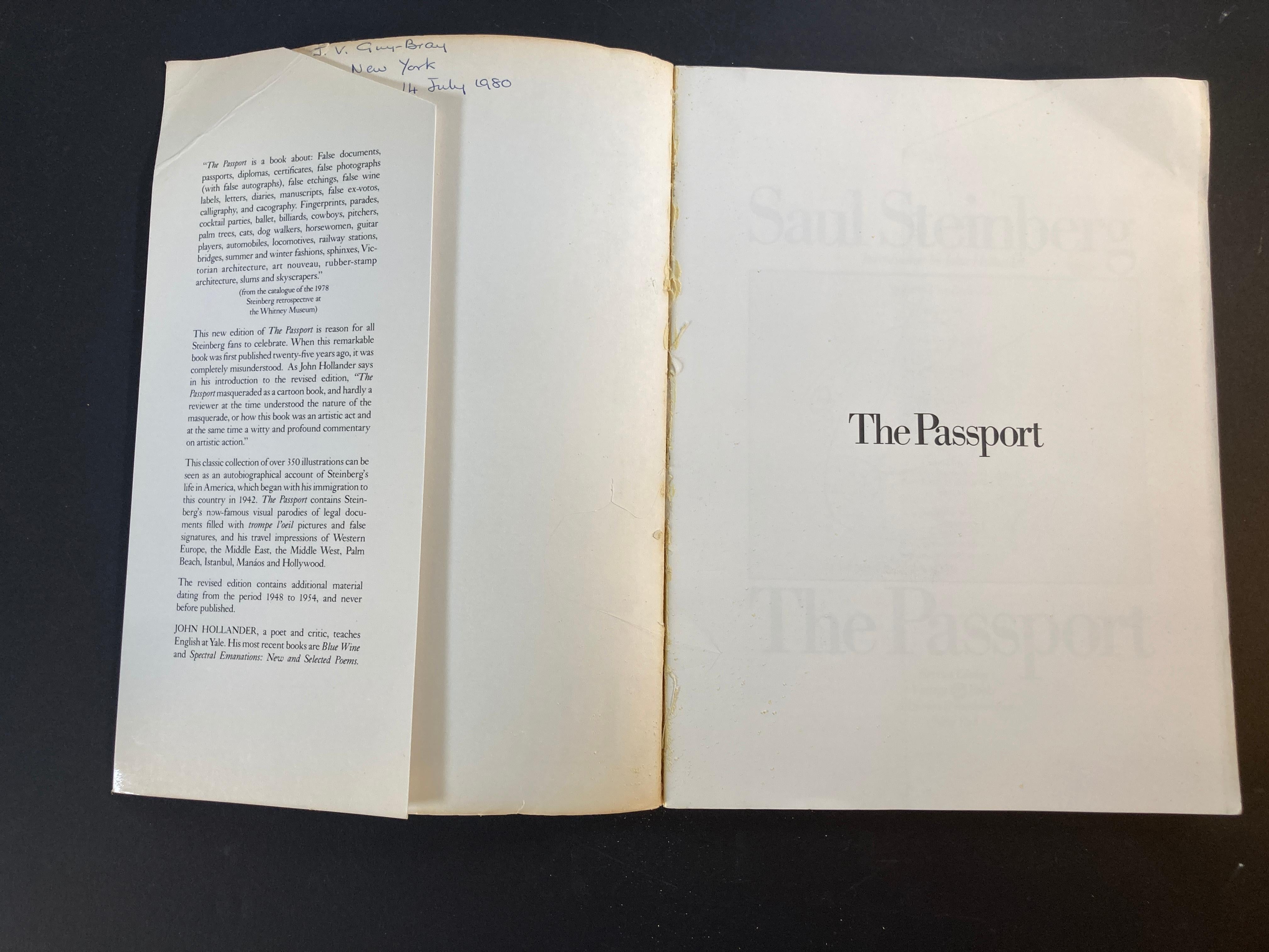 Papier Passport Saul Steinberg Publié par Harper & Brothers, New York, 1979 en vente
