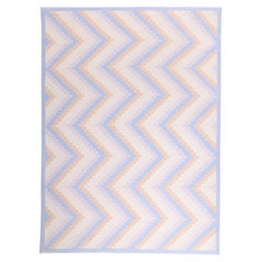 The Pastel Horizon: Vintage Indian Dhurrie Masterpiece of Nordic Desert Elegance