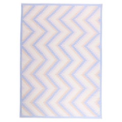 The Pastel Horizon: Vintage Indian Dhurrie Masterpiece of Nordic Desert Elegance