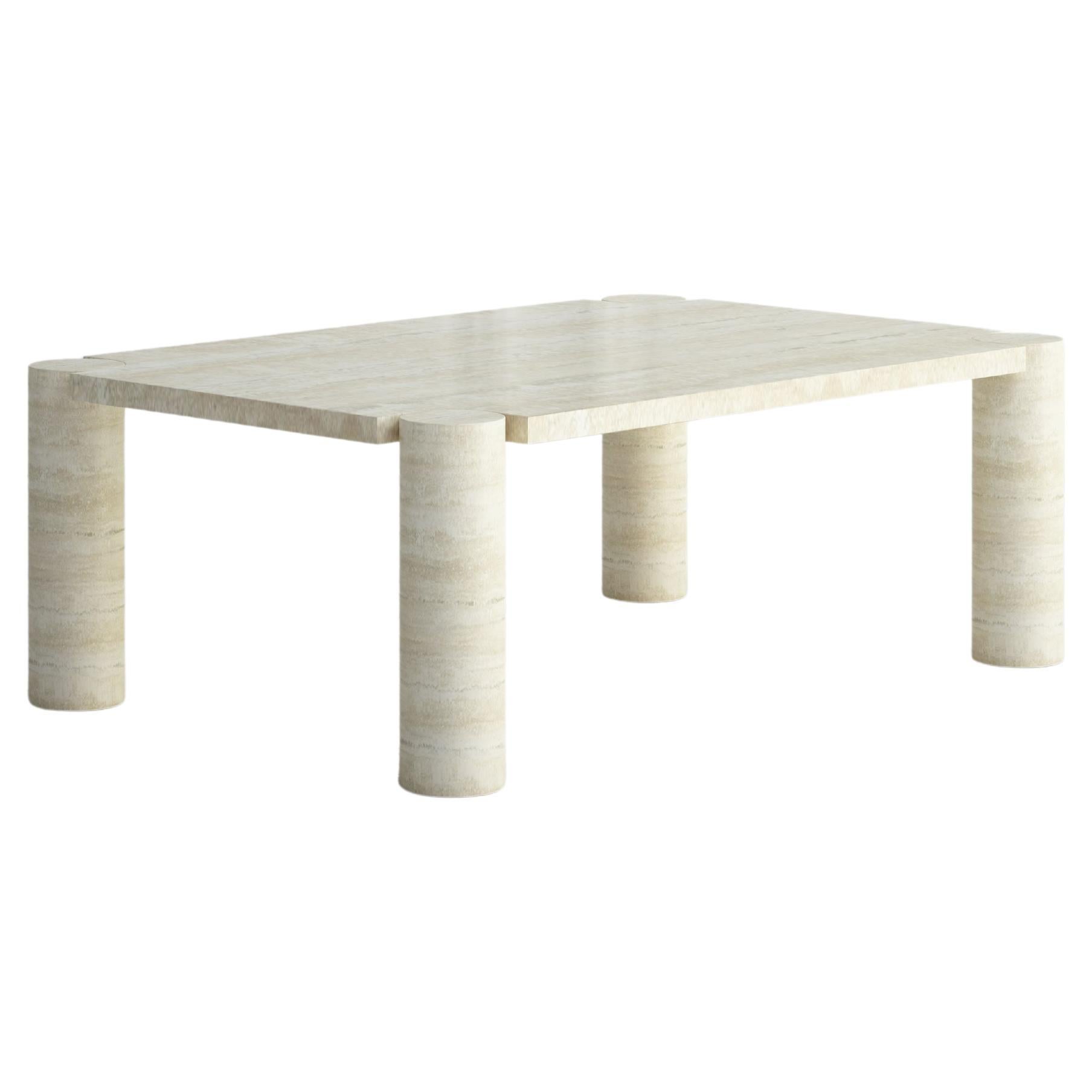 The Pauline: A Modern Stone Coffee Table with Rounded Legs For Sale