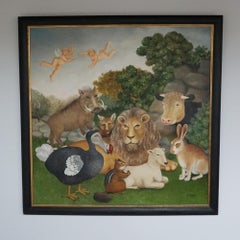 'The Peaceable Kingdom' Oil on Board by Beryl Cook OBE 1996