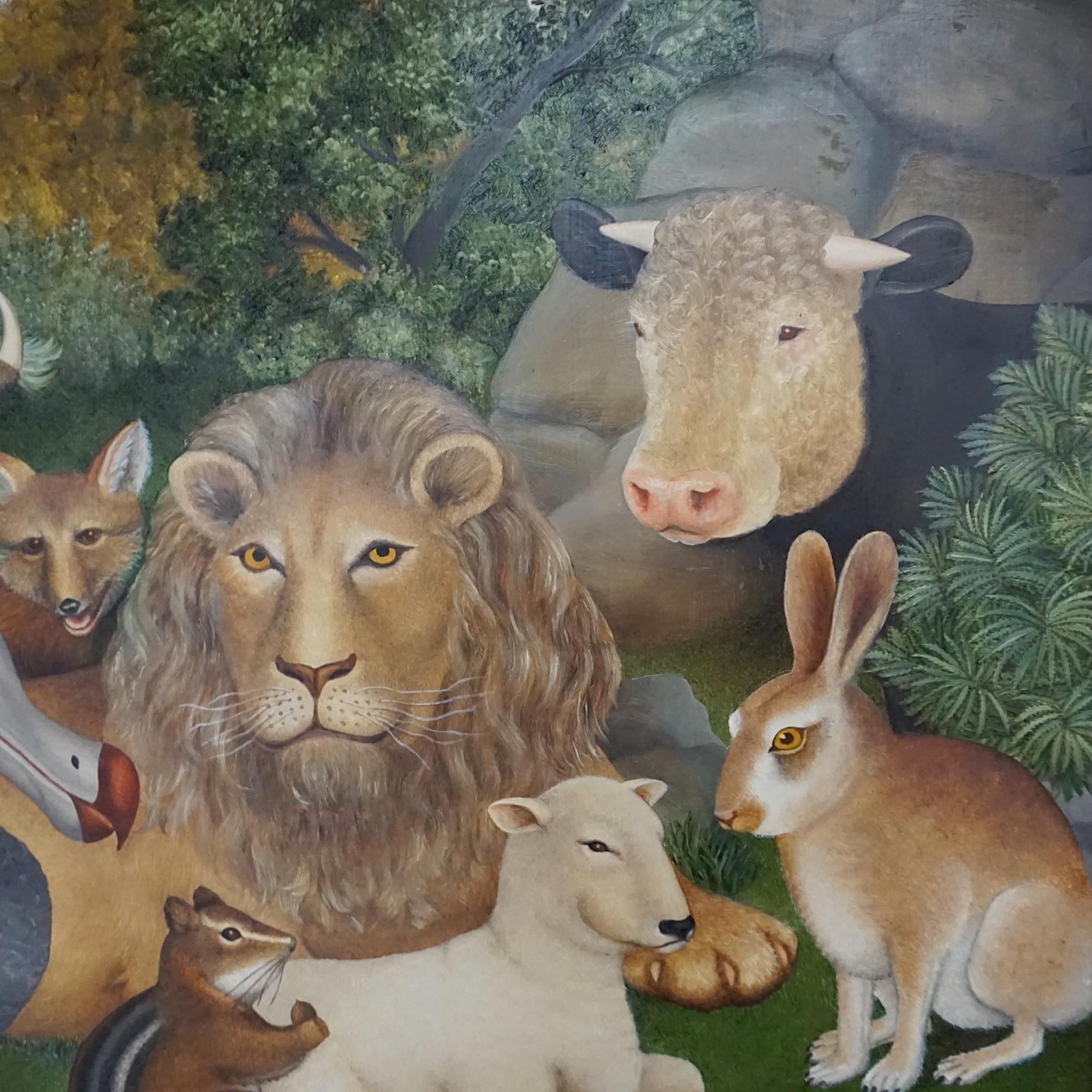 „The Peaceable Kingdom“, Öl auf Karton von Beryl Cook, OBE 1996 (Ende des 20. Jahrhunderts) im Angebot