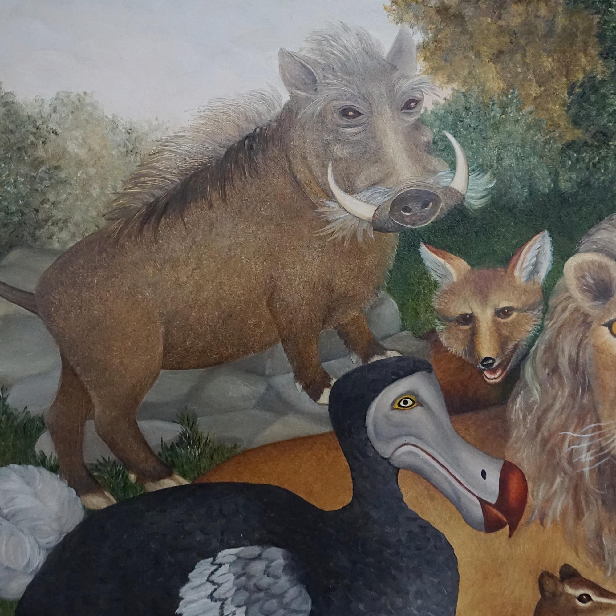 „The Peaceable Kingdom“, Öl auf Karton von Beryl Cook, OBE 1996 im Angebot 1