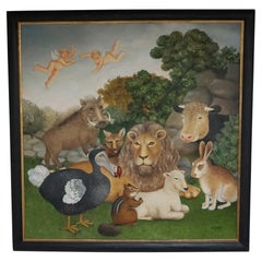 „The Peaceable Kingdom“, Öl auf Karton von Beryl Cook, OBE 1996