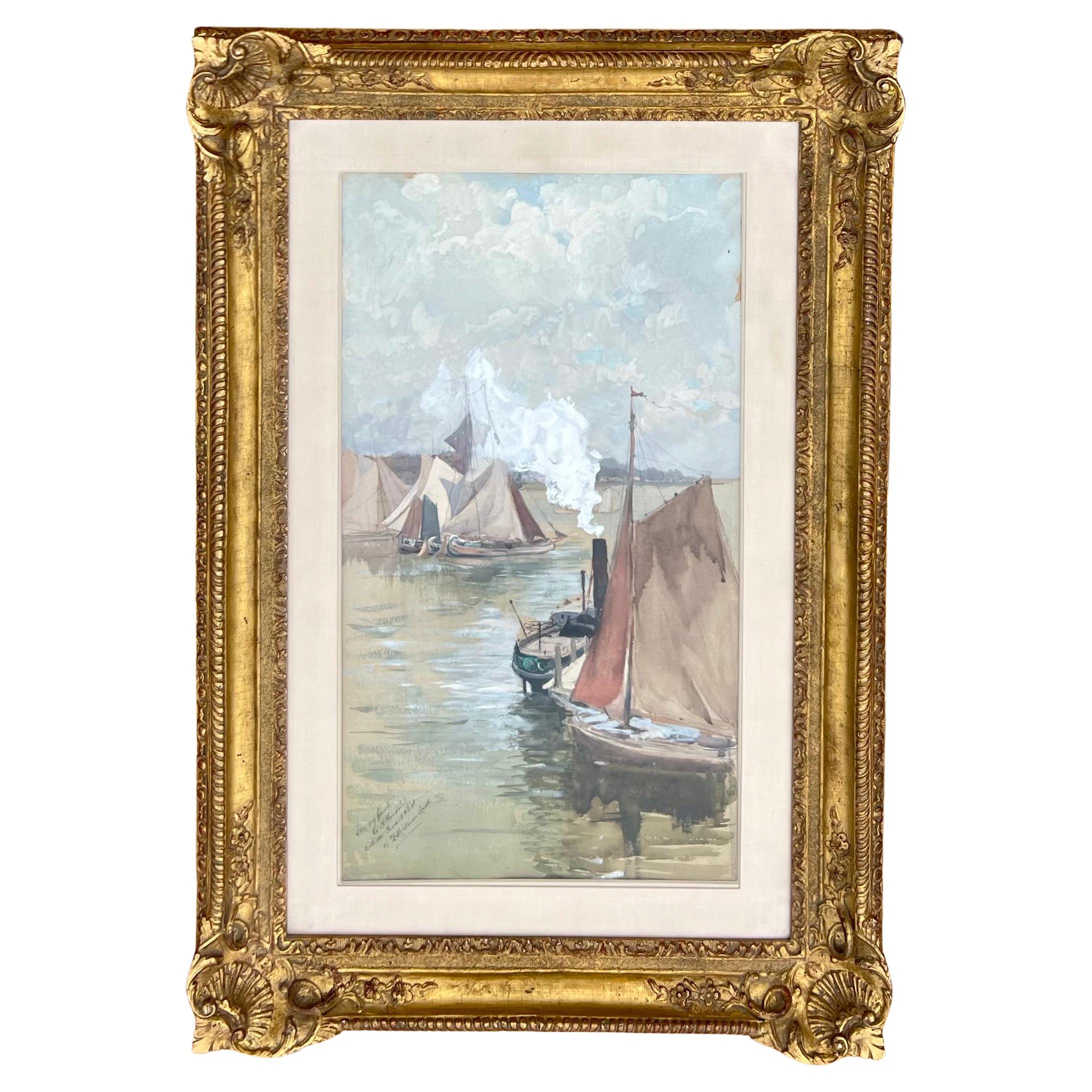 "The Peaceful Harbor" by Frances Hopkinson Smith For Sale