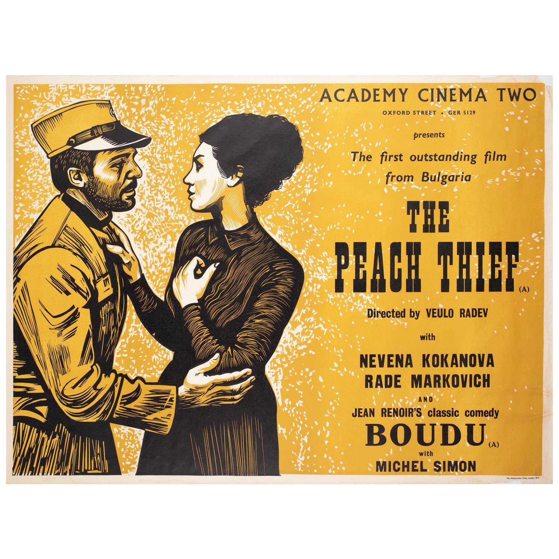 "The Peach Thief", 1965 Academy Cinema London UK Quad Film Poster, Strausfeld