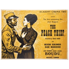 Vintage "The Peach Thief", 1965 Academy Cinema London UK Quad Film Poster, Strausfeld