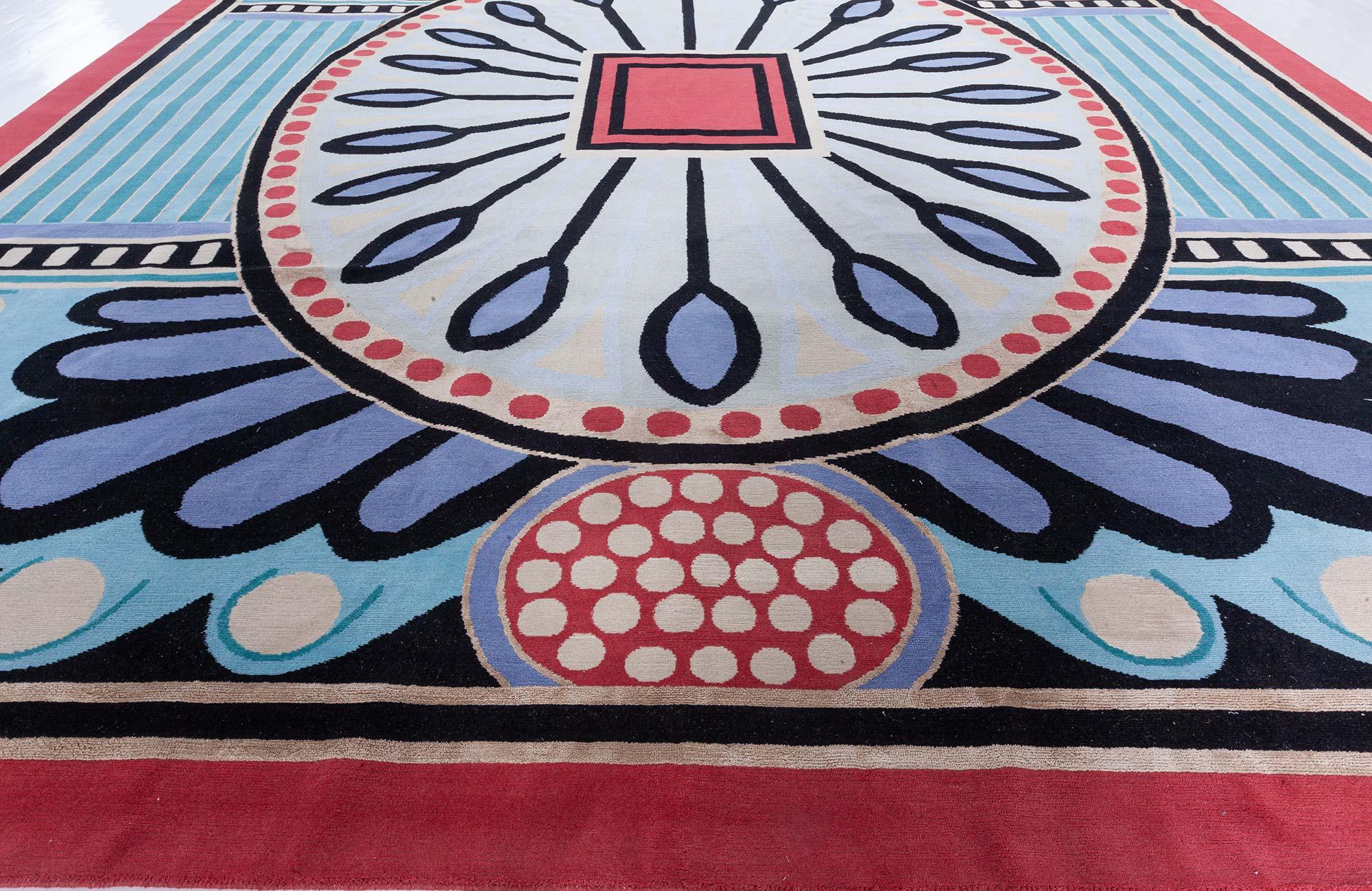 Peacock Art Deco Inspired Wool Rug by Doris Leslie Blau In New Condition For Sale In New York, NY