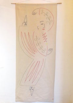 "The Peacock Dance" Embroidered Tapestry - 2nd position