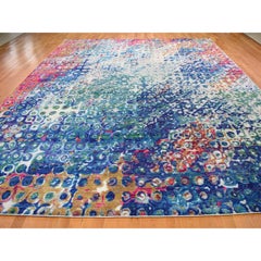 THE PEACOCK Oversized Sari Silk Colorful Hand Knotted Oriental Rug 11'10" x 15'