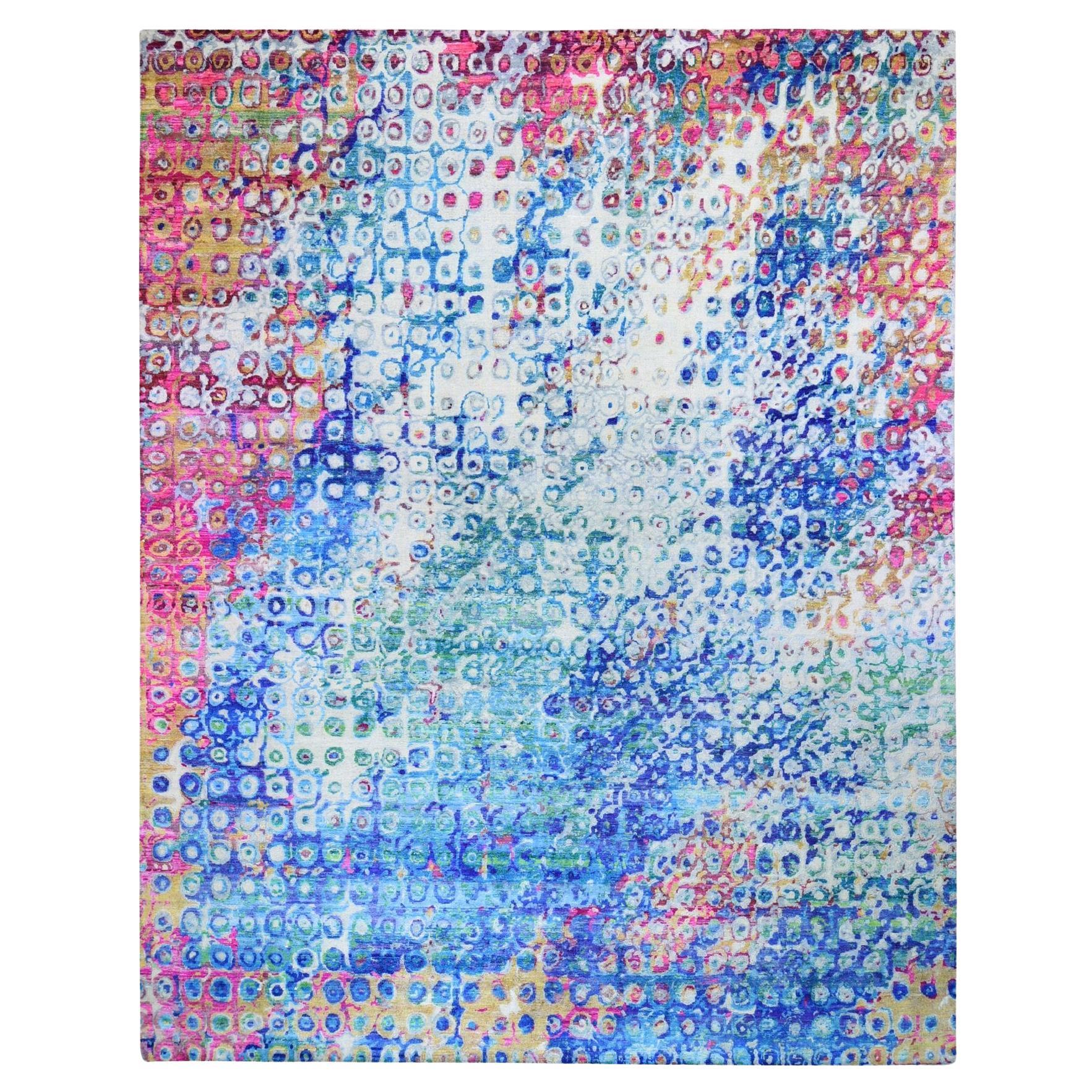 THE PEACOCK Oversized Sari Silk Colorful Hand Knotted Oriental Rug 11'10" x 15'
