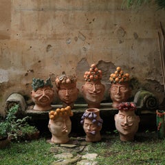 The Pear Court Lady Terracotta Figurative Vase