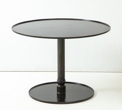 The Pedestal Table, Hand Blackened Patina, Cast Base & Forged Edges