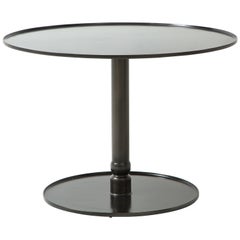 The Pedestal Table, Hand Blackened Patina, Cast Base & Forged Edges