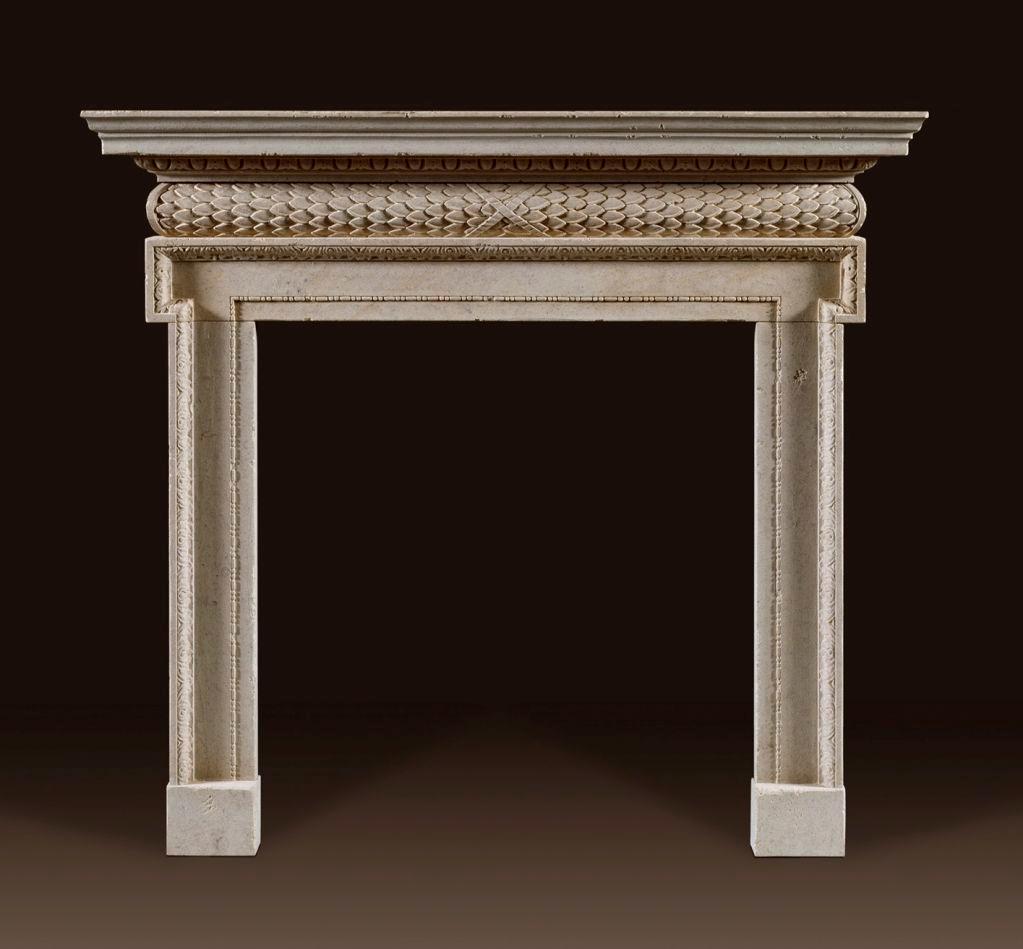 Carved The Jamb Pembroke Georgian Fireplace Mantle For Sale