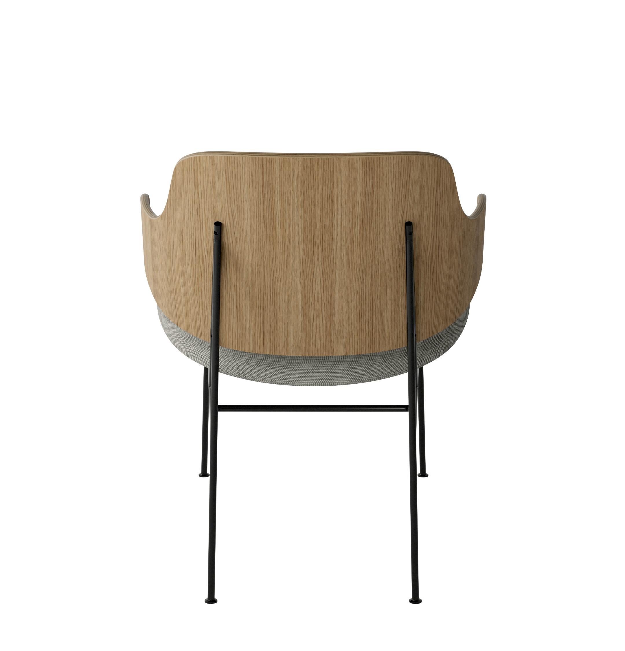 Powder-Coated The Penguin Lounge Chair-Oak & Kvadrat, Re-wool 218-by Ib Kofod-Larsen, for Audo For Sale